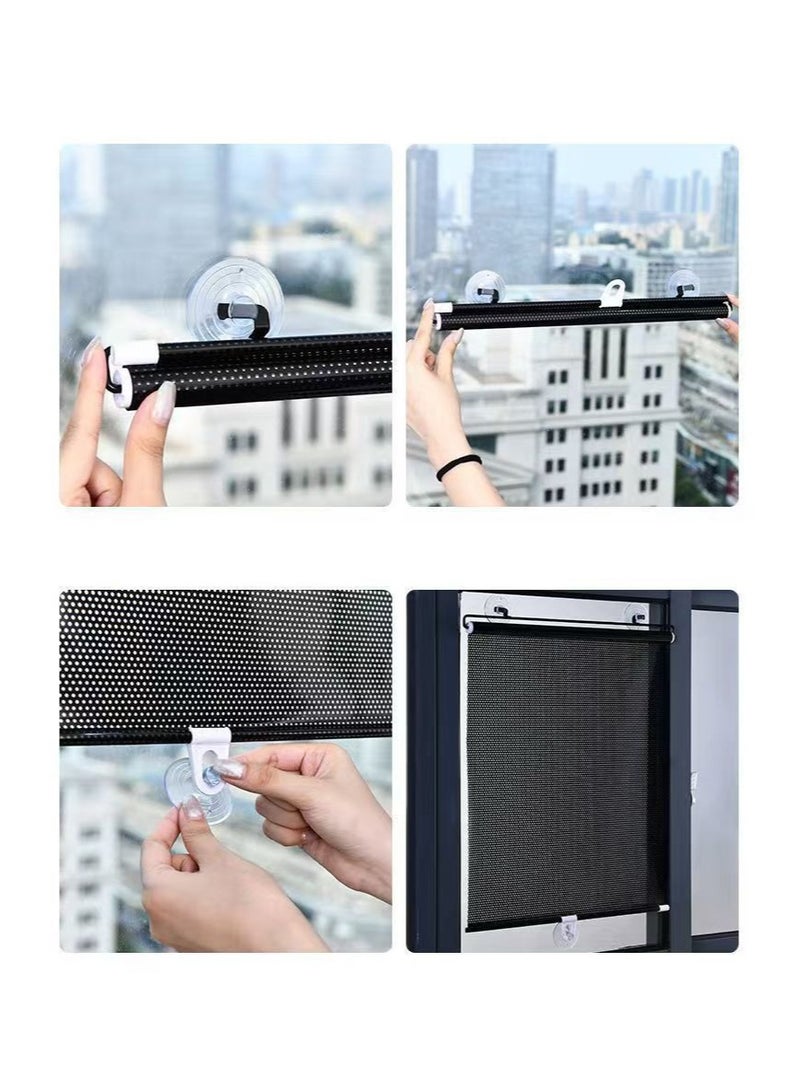 Window Sun Shade,Retractable Balcony Blackout Curtain,Home Use Window Sun Block Bathroom Heat Insulation Blackout Roller Blinds，68x125cm - Image 5